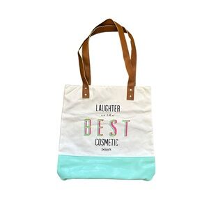 Benefit "Laughter is the Best Cosmetic" Large Canvas Tote Bag Limited Edition
